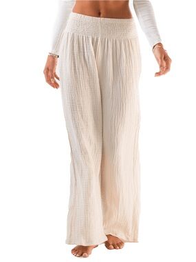 Lotus & Luna Lightweight Cream Wide-Leg Women's Pants - Elastic Waist NWT L/XL